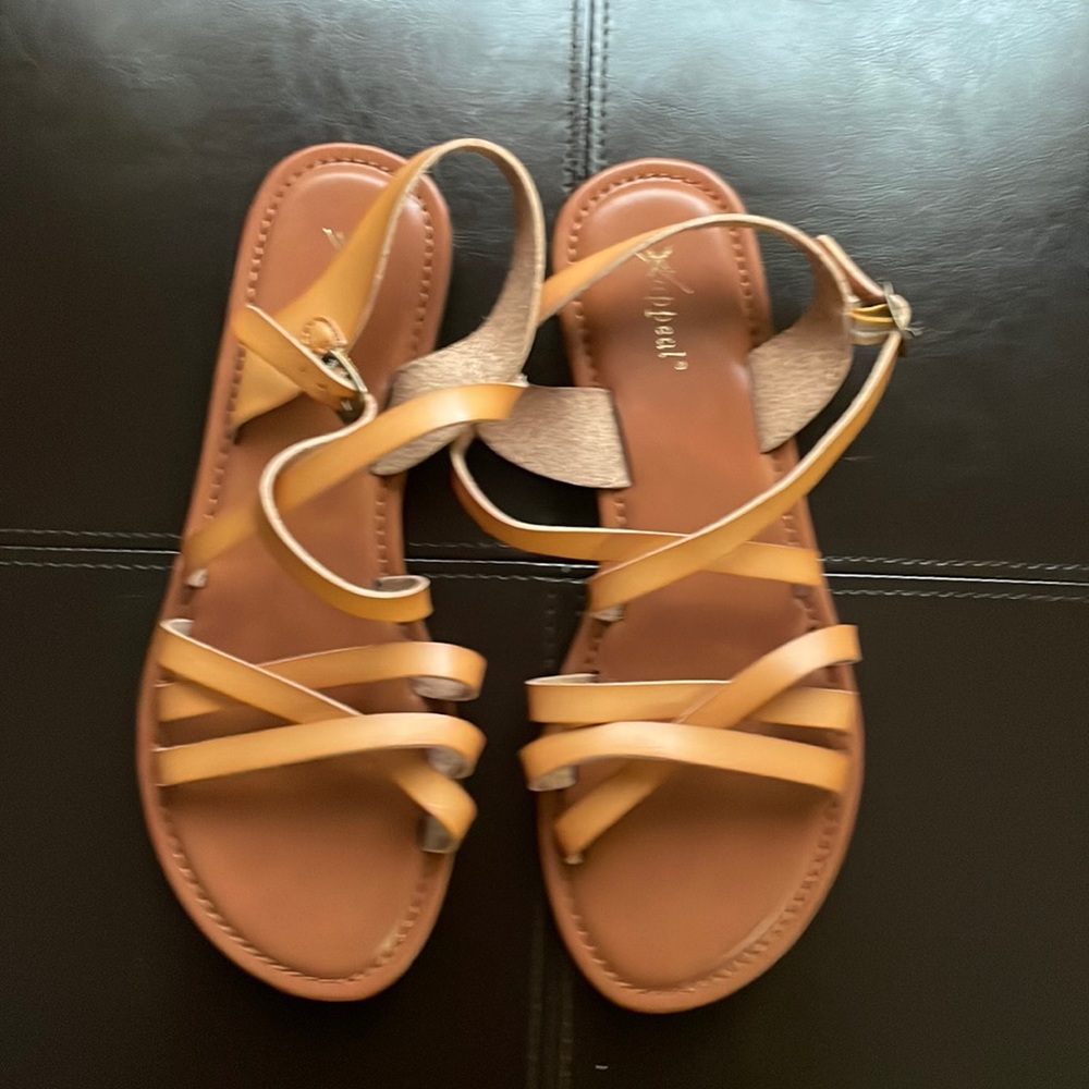 NWOT never worn new tan size 10 strap oh sandals